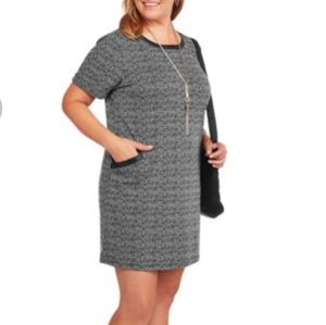 Black and white faux leather dress